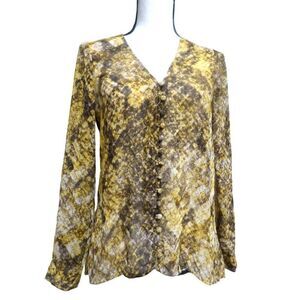 $69.00 GUESS Elesia Printed Blouse, Rustic Copper